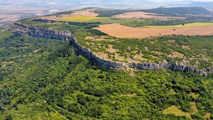 Beautiful view of a natural rock formation on a hill