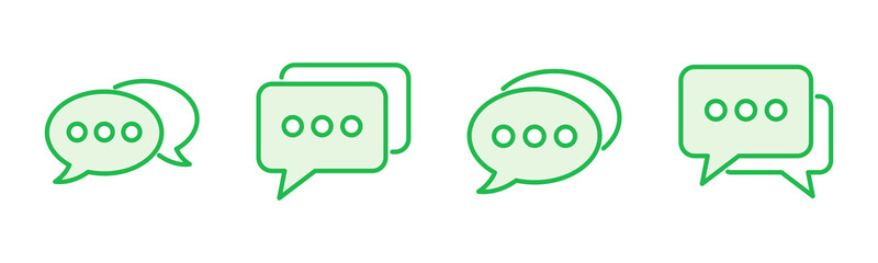 Chat icon set. speech bubble icon. comment icon vector. message. contact us