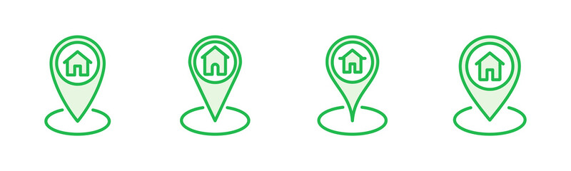 Address icon set. home location icon vector