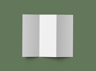 3d render of blank Z-fold letter brochure to present your design
