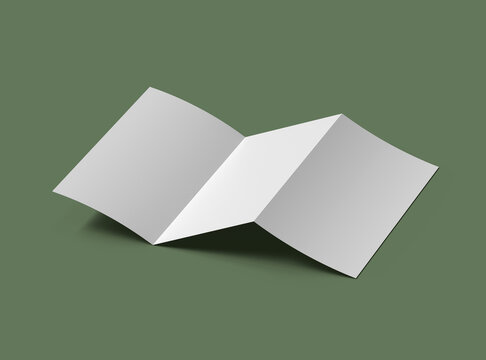 3d render of blank Z-fold letter brochure to present your design