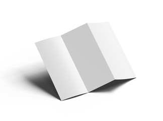 Blank Z-fold letter mockup brochure on transparent background. 3d render