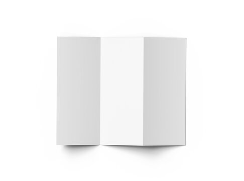 Blank Z-fold letter mockup brochure on transparent background. 3d render