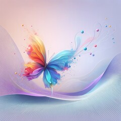 Abstract Colorful Butterfly Art