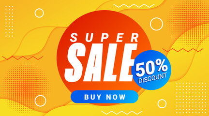Super Sale Discount Template Banner Background Promotion