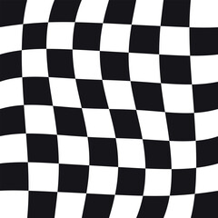 Fototapeta premium Vector seamless pattern of groovy chessboard texture isolated on white background