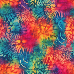 Obraz na płótnie Canvas abstract colourful tie-dye seamless pattern texture