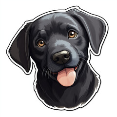 black labrador retriever dog - cute kawaii style