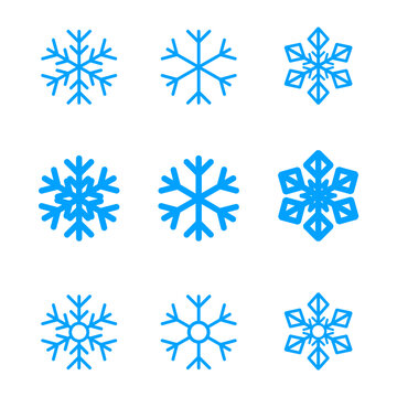 Snowflake images icon on set. Vector illustration.