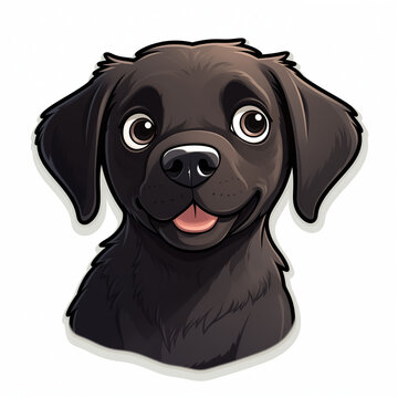 black labrador retriever dog - cute kawaii style