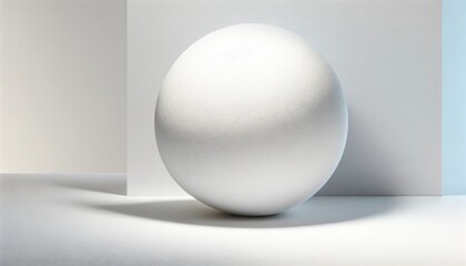 Minimalist White Egg on a Neutral Background