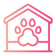 animal shelter gradient icon