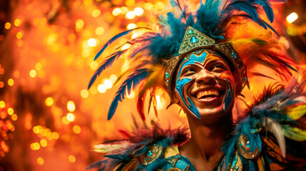 dancer in costume at Carnival of Rio de Janeiro