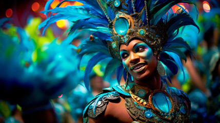 dancer in costume at Carnival of Rio de Janeiro