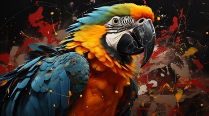 Obraz premium Colorful Parrot created with Generative AI Technology, ai, generative