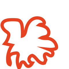 Red outline abstract shapes vectors