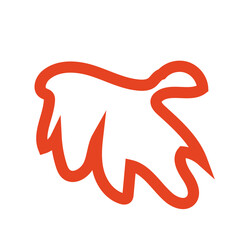 Red outline abstract shapes vectors