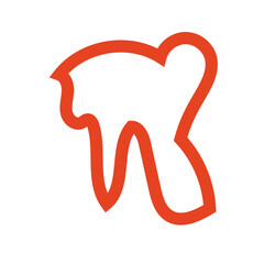 Red outline abstract shapes vectors