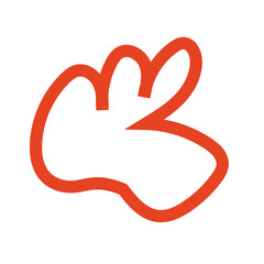 Red outline abstract shapes vectors