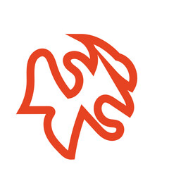 Red outline abstract shapes vectors