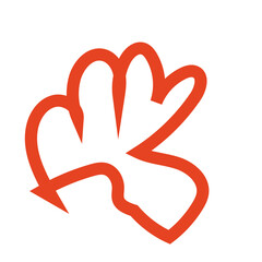 Red outline abstract shapes vectors