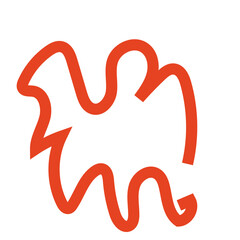 Red outline abstract shapes vectors