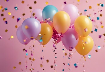 Celebrate in Style: Birthday Balloons and Glitter Confetti for a Festive Greeting Card