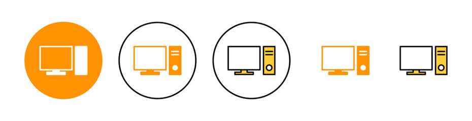 Computer icon set for web and mobile app. computer monitor sign and symbol