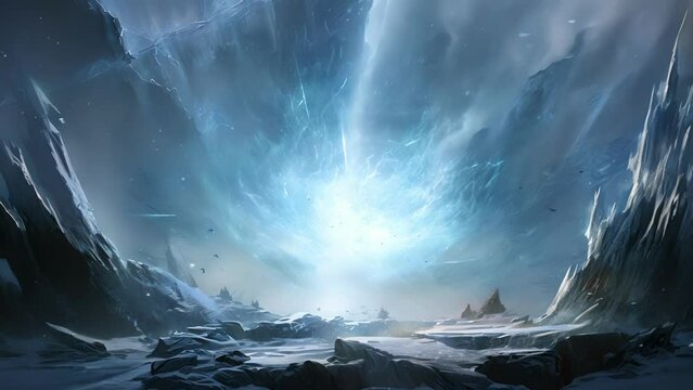 A powerful force of raw magic an icy gale that bers through the air and chills everything it touches leaving behind a sparkling explosion of frost in its wake.