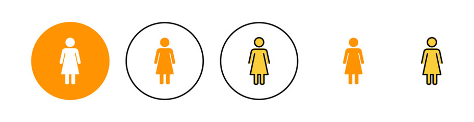 Female icon set for web and mobile app. woman sign and symbol