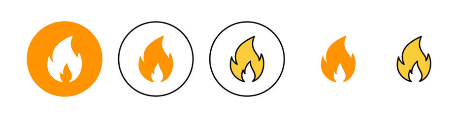 Fire icon set for web and mobile app. fire sign and symbol