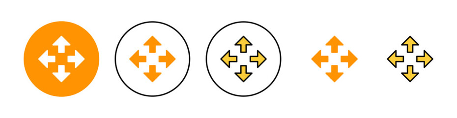 Fullscreen Icon set for web and mobile app. Expand to full screen sign and symbol. Arrows symbol