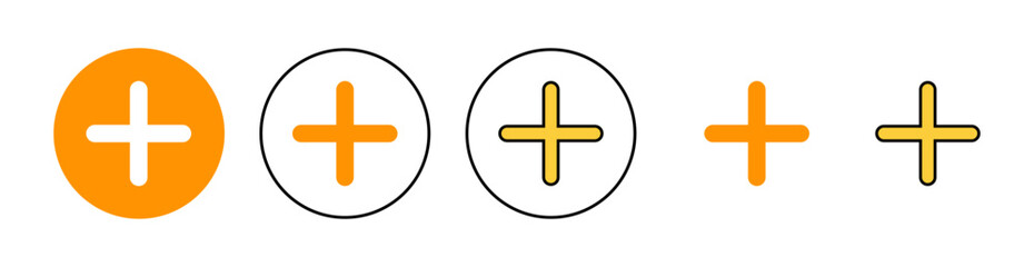 Obraz premium Plus Icon set for web and mobile app. Add plus sign and symbol