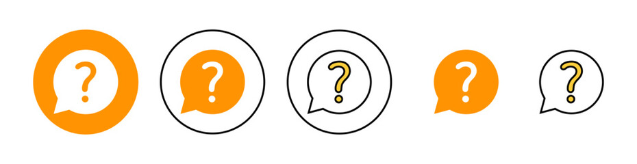 Question icon set for web and mobile app. question mark sign and symbol