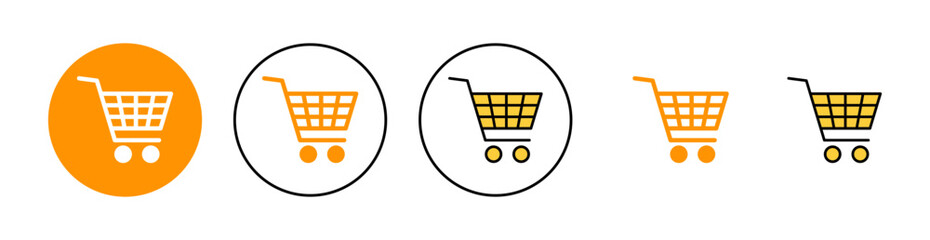 Shopping icon set for web and mobile app. Shopping cart sign and symbol. Trolley icon