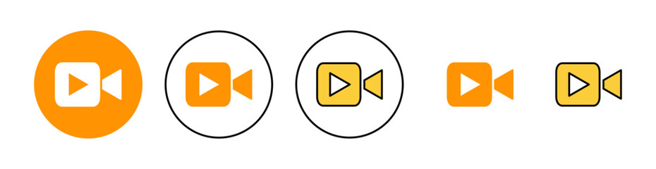 Video icon set for web and mobile app. video camera sign and symbol. movie sign. cinema