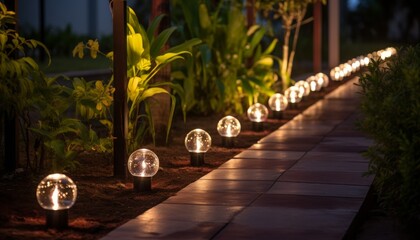 Transform your backyard into a modern oasis with exceptional outdoor led lighting systems - obrazy, fototapety, plakaty
