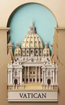 Vatican, Explore iconic Cities of the World through captivating poster design, infused with vintage charm and timeless elegance. Travel in style!