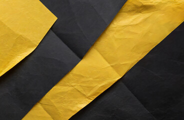 Stacked yellow and black wrinkled or crumpled paper forms an unusual background.