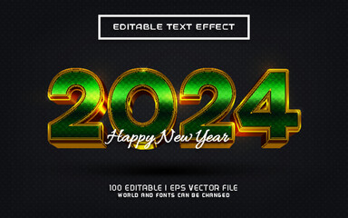 luxury 2024 happy new year text effect