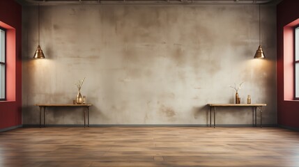 A time-worn wall in the retro room serves as the setting.