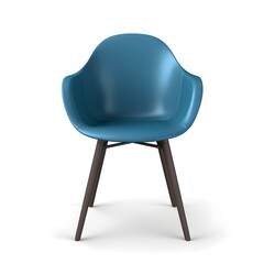 Blue modern chair on white background