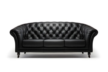 Sofa of black color isolated on white background