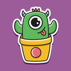 Cartoon monster character for logo, sticker and more