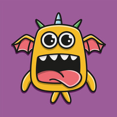 Cartoon monster character for logo, sticker and more