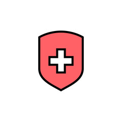 Health insurance icon set illustration. Insurance document sign and symbol