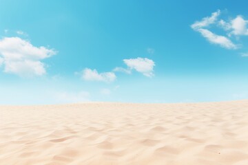 Fototapeta na wymiar Idyllic scene of fine golden beach sand sparkling under the warm rays of the summer sun