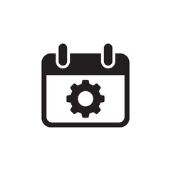 Calendar cogwheel gear setting icon vector