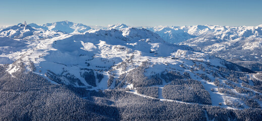 Snowy view of Whistler Mountain in winter