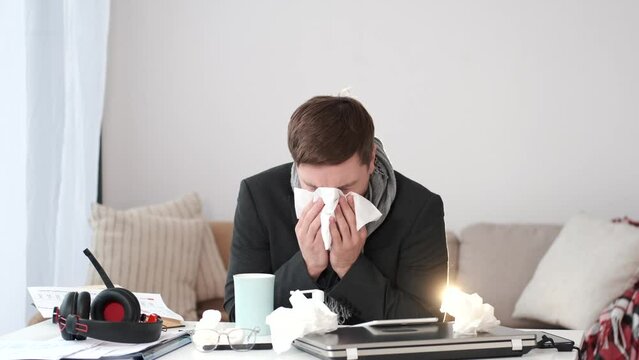 work from home putting the mask on and snesing 